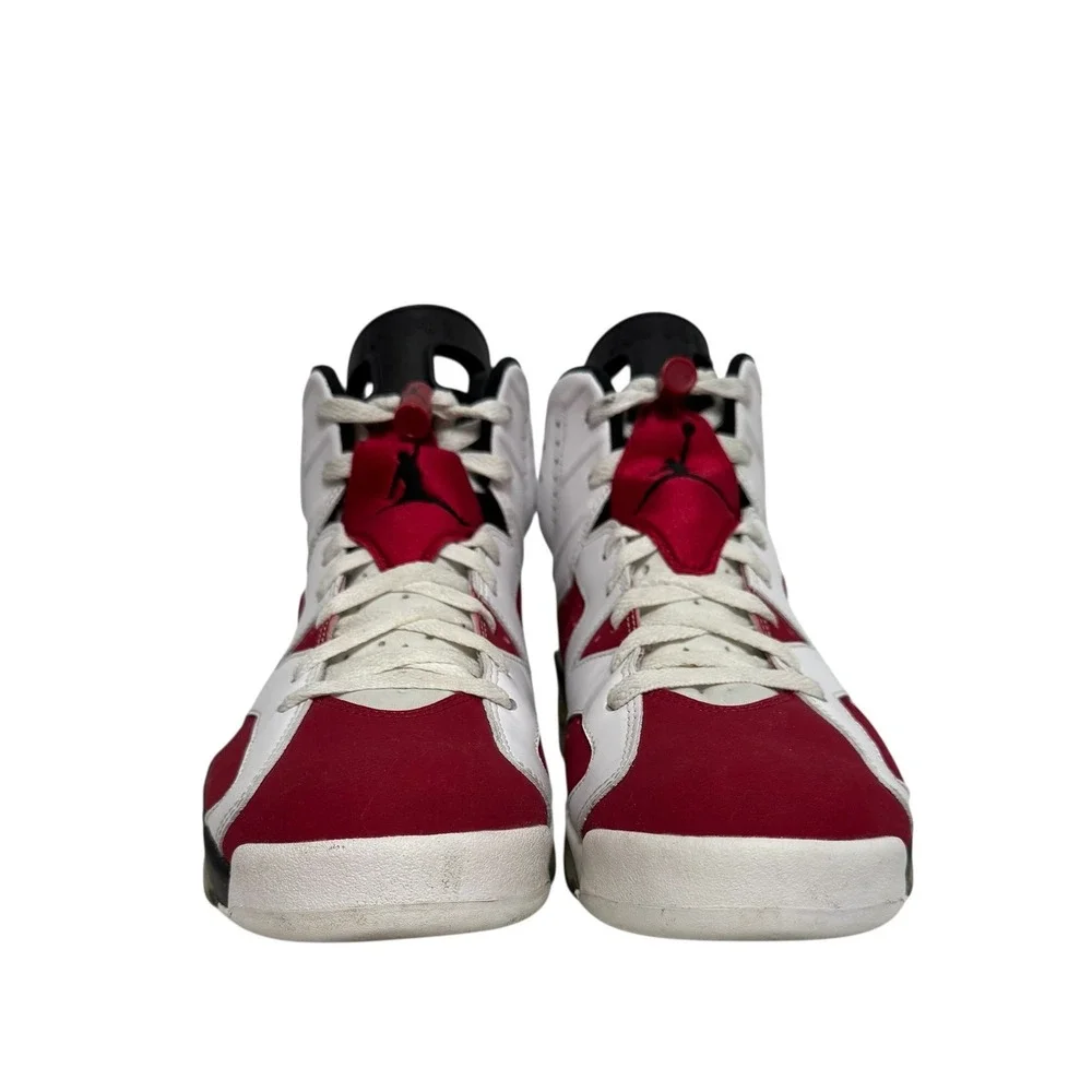Nike Air Jordan 6 Retro Carmine 2014 Mens White Red‎ Black Sneakers 384664-160
